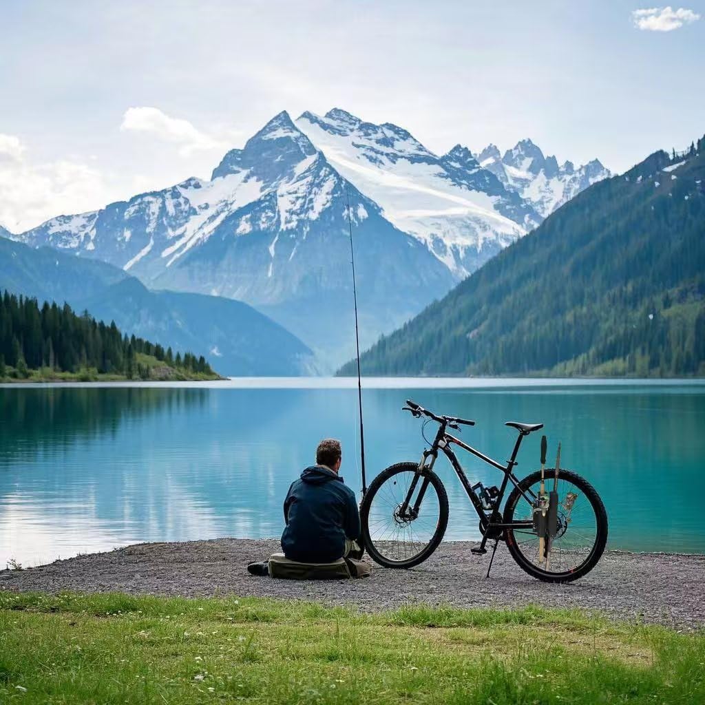 Bike Fishing Rod Holder,Bike Fishing Rod Rack and Carrier，Rod Rack for Bicycle，Easy to Install,Perfect Fishing Gift