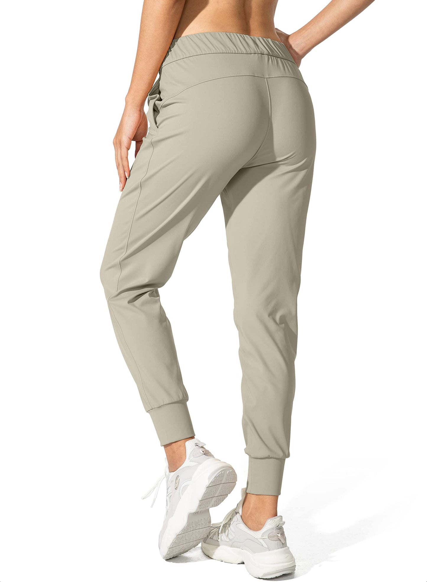 SANTINY Women's Joggers Pants Pockets Drawstring Running Sweatpants for Women Lounge Workout Jogging(Silver Sage_XXL)