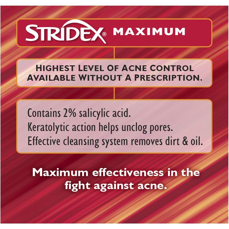 Stridex Strength Medicated Pads, Maximum, 55 Count pack,2 pack