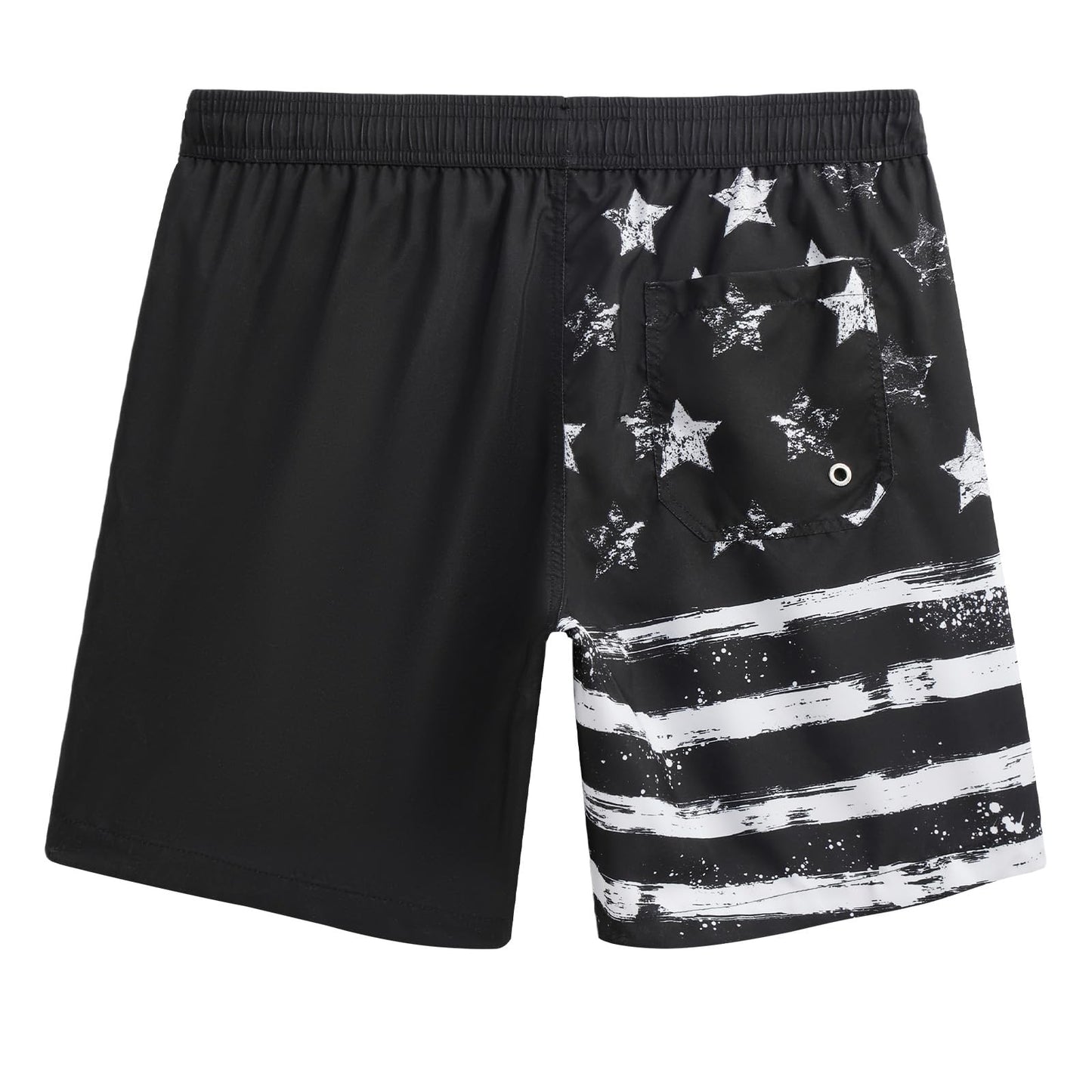 maamgic Mens Swim Trunks Quick Dry Swim Shorts with Mesh Lining Funny Swimwear Bathing Suits 7inch Left American Flag X-Large