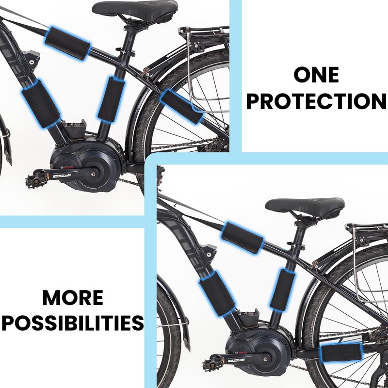 Besudo Bicycle Frame Protector Neoprene Set of 4 – Frame Protection Ebike for Bicycle Carrier Transport – Carbon Transport Protection Suitable for Thule Bicycle Carrier – E Bike Accessories-051