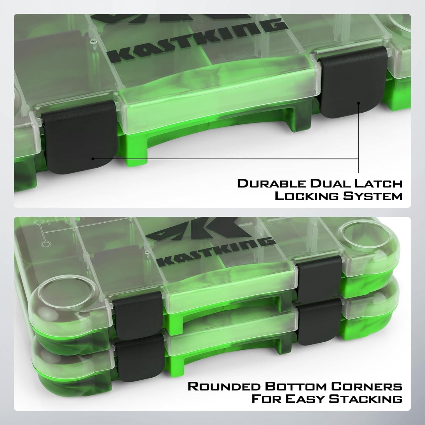 KastKing Tackle Boxes - Plastic Fishing Storage Organizer with Removable Dividers | 2-Pack or 4-Pack Options