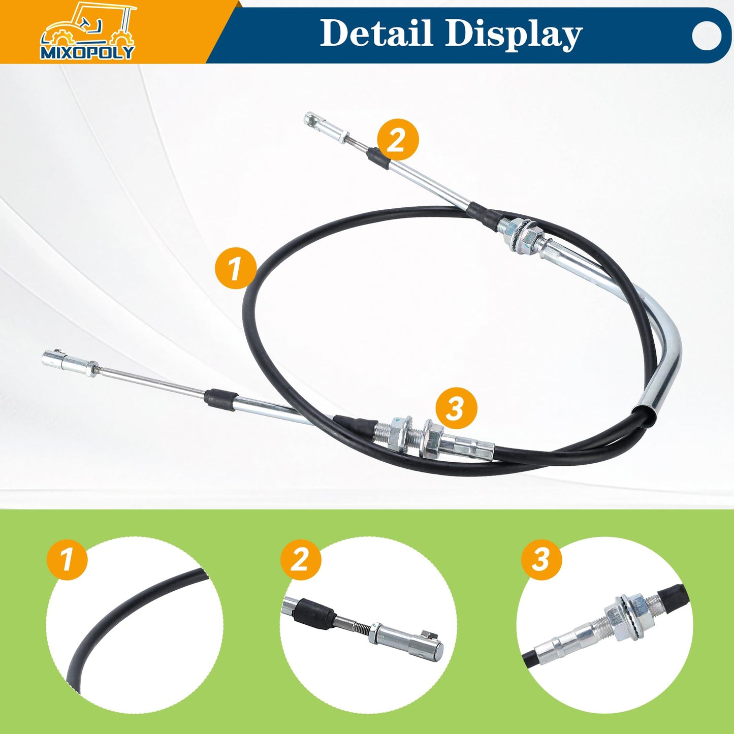 Mixopoly 63 Inch Golf Cart Transmission Shift Forward & Reverse Cable for Club Car DS 1984-1997 Gas Replace OEM 1012326 1013085 101851002 1018510-02