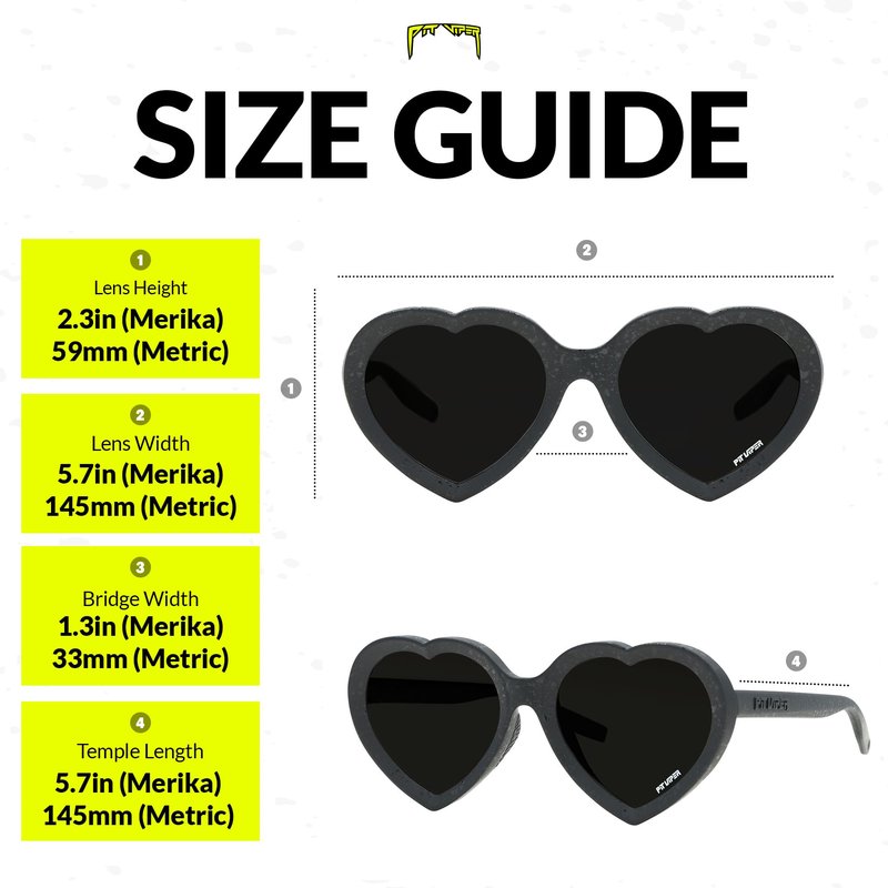 Pit Viper The Admirer Heart Shaped Sunglasses (Black with HDPV Polarized Smoke Lens)
