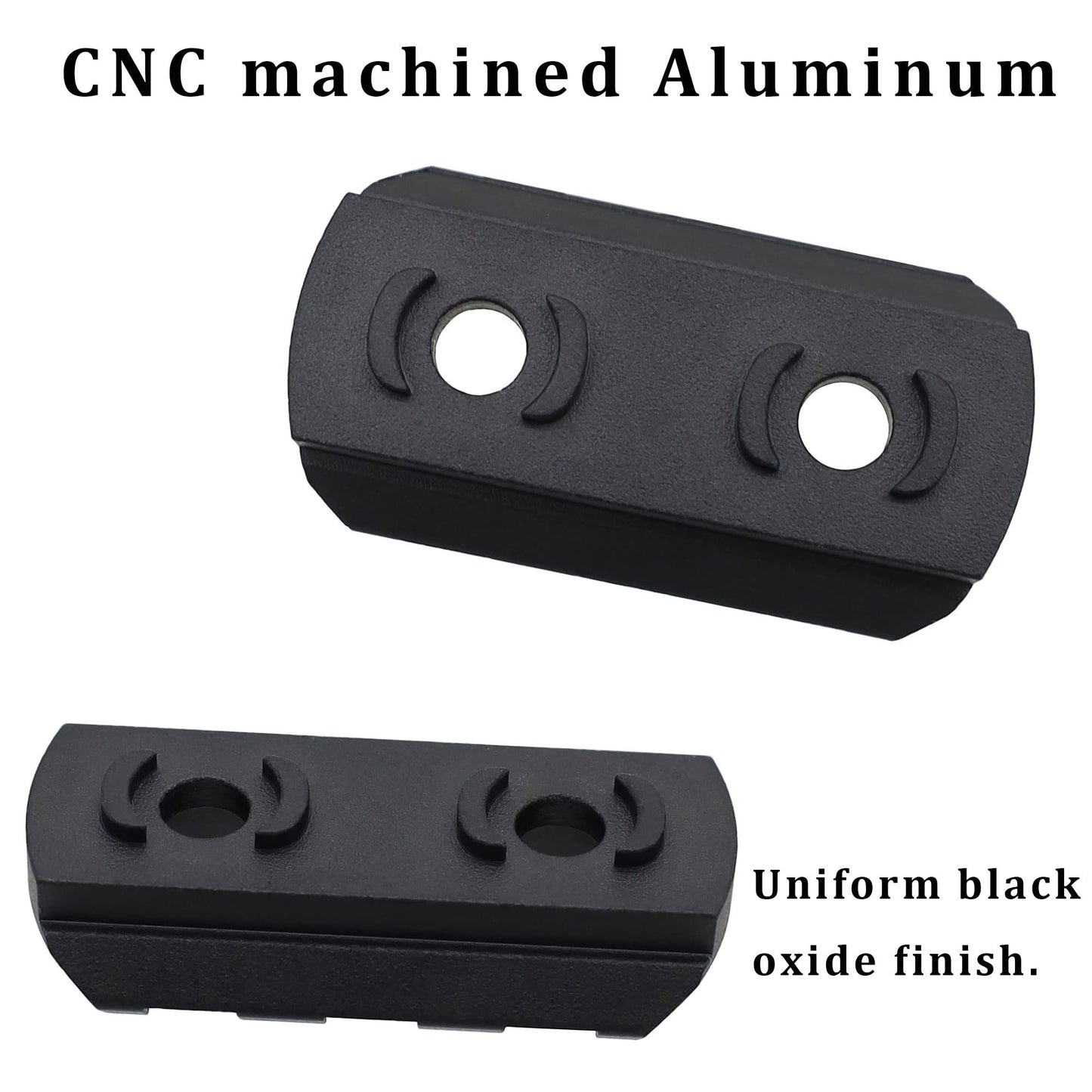 Ficero Mlok Picatinny Rail Aluminum Section Accessory, 3 Slots (2 Pack)