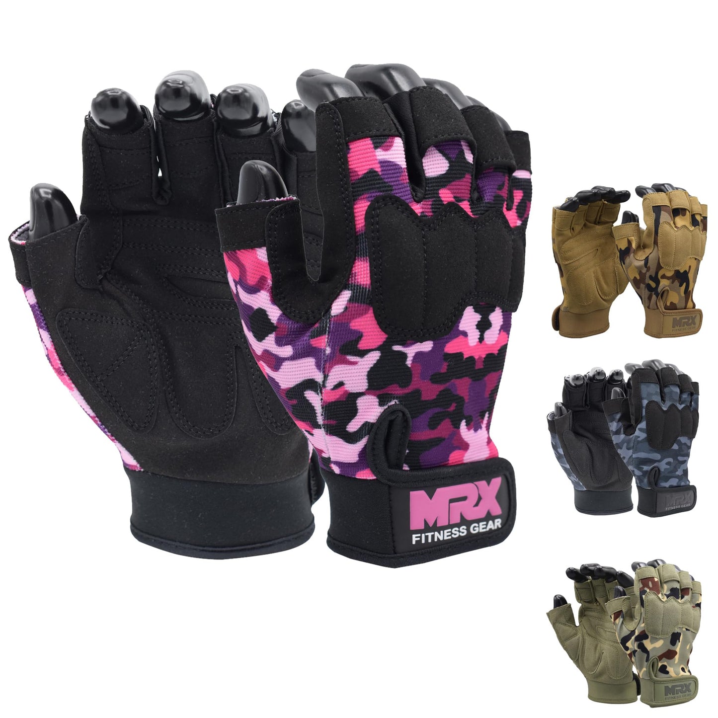MRX Workout Gloves for Men and Women – Breathable, Snug-Fit Exercise Gloves for Weight Lifting, Cycling, Gym Training & Outdoor Activities|Pink L