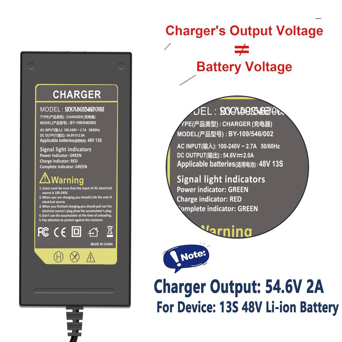 5 4.6V/4 8V Charger Universal Compatible with Razor, Jetson, Voyage, Gotrax, Ninebot and More-7 in 1 Plugs Power Cord Replacement