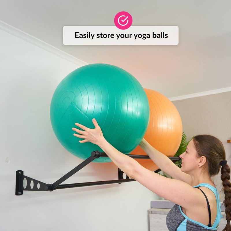 ODOXIA Exercise Ball Holder | Organize Your Space | Wall Mounted Rack | Yoga Ball Holder | Exercise Wall Mount | Fitness Therapy & Stability Rack | for Gyms, Studios, Home Gyms