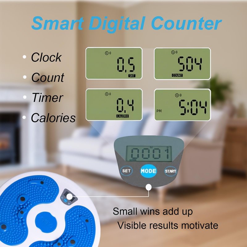 KYTO Waist Twister Disc, 360° Rotation Core Trainer Board with Digital Counter, Non-Slip Foot Massage Twist Board, Abdominal Workout Body Shaping Equipment for Home Office Indoor Fitness