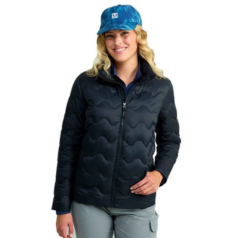 HUK Wave, DWR Insulated Fishing Jacket for Women, Black