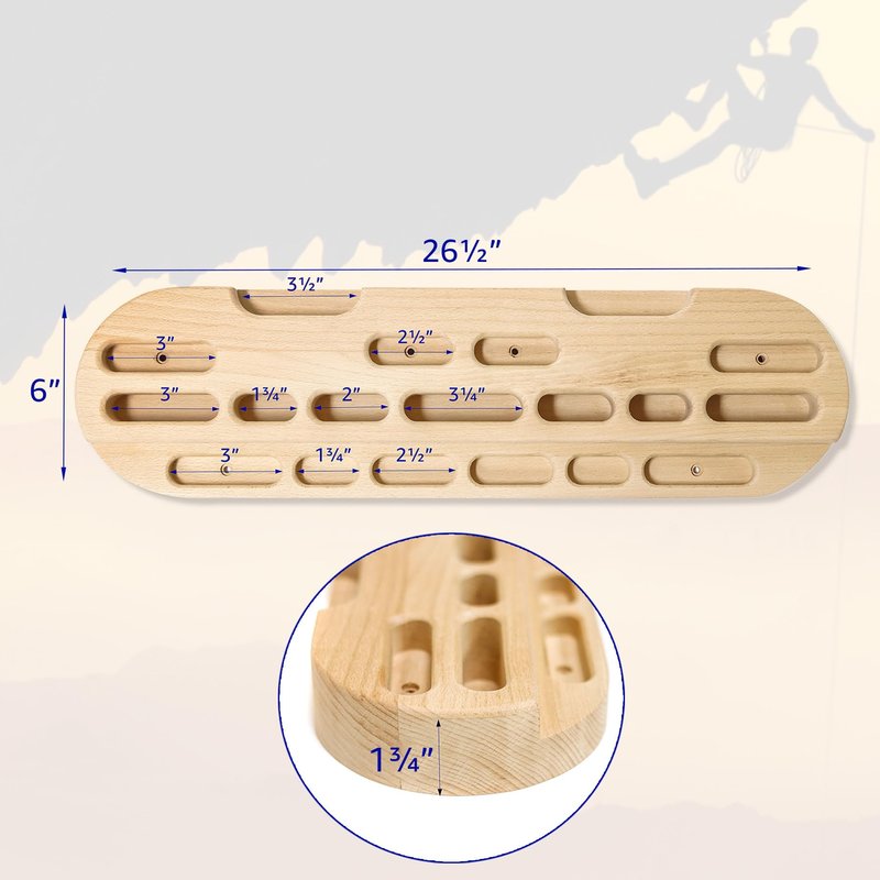 Trademark Innovations Hang Board for Climbing, Climbing Wall Grips Rock Climbing Fingerboard