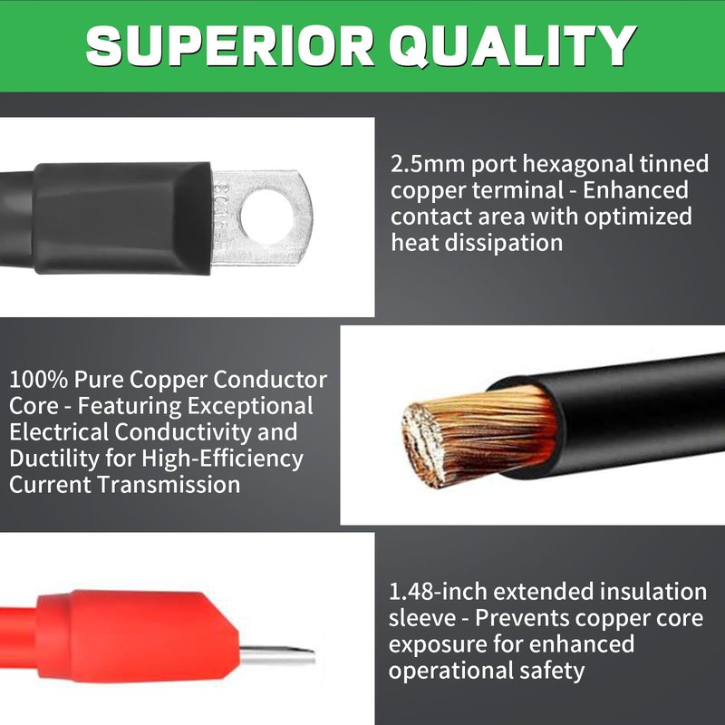 TOTITOM Battery Cables, Golf Cart Heavy Duty Battery Cable, 7 PCS 4 Gauge Pure Copper Golf Battery Wiring Cables Kit for 36v & 48v Club Car DS 1994-Up