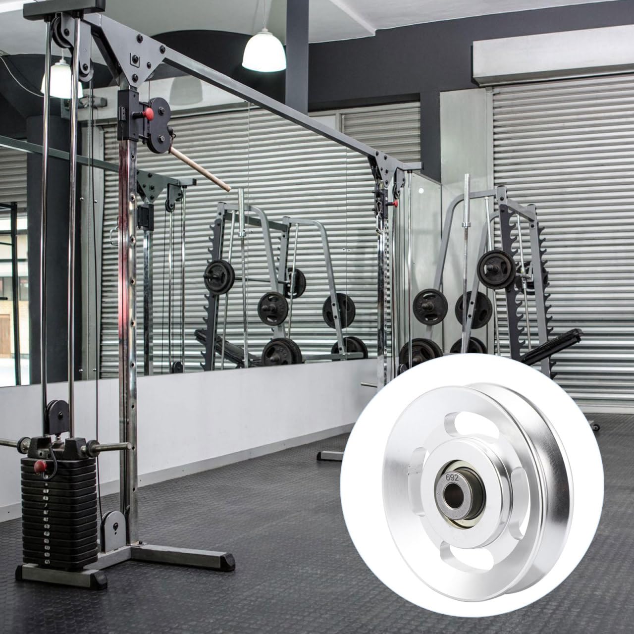 Healifty Aluminum Pulley Wheel Heavy Duty Gym Equipment Accessories 3.46X3.46X0.78 Inch Smooth Bearing Cable Pulley Replacement for Fitness Machines