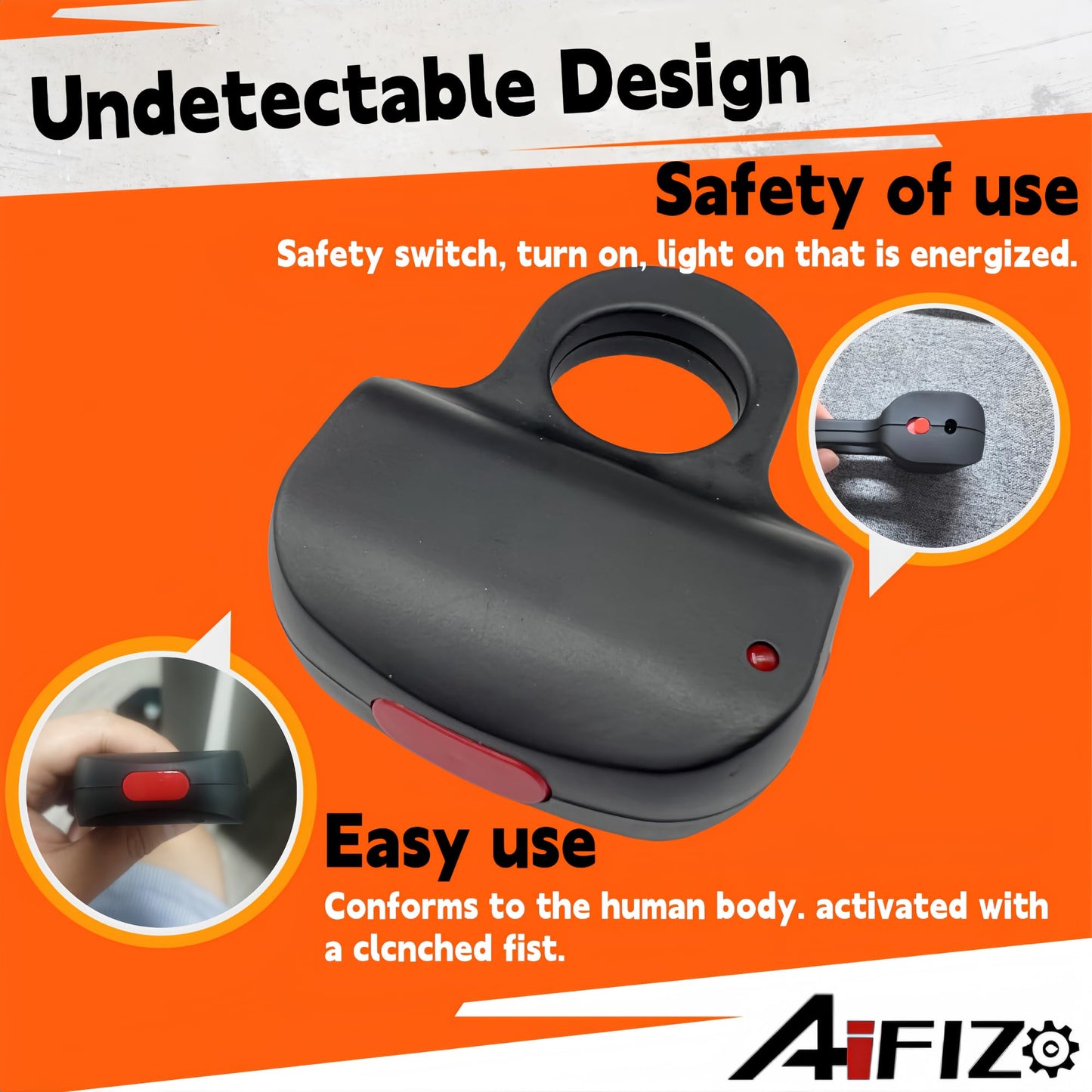 AIFIZO Stun Gun with Safety Switch Easy Cary USB Rechargeable