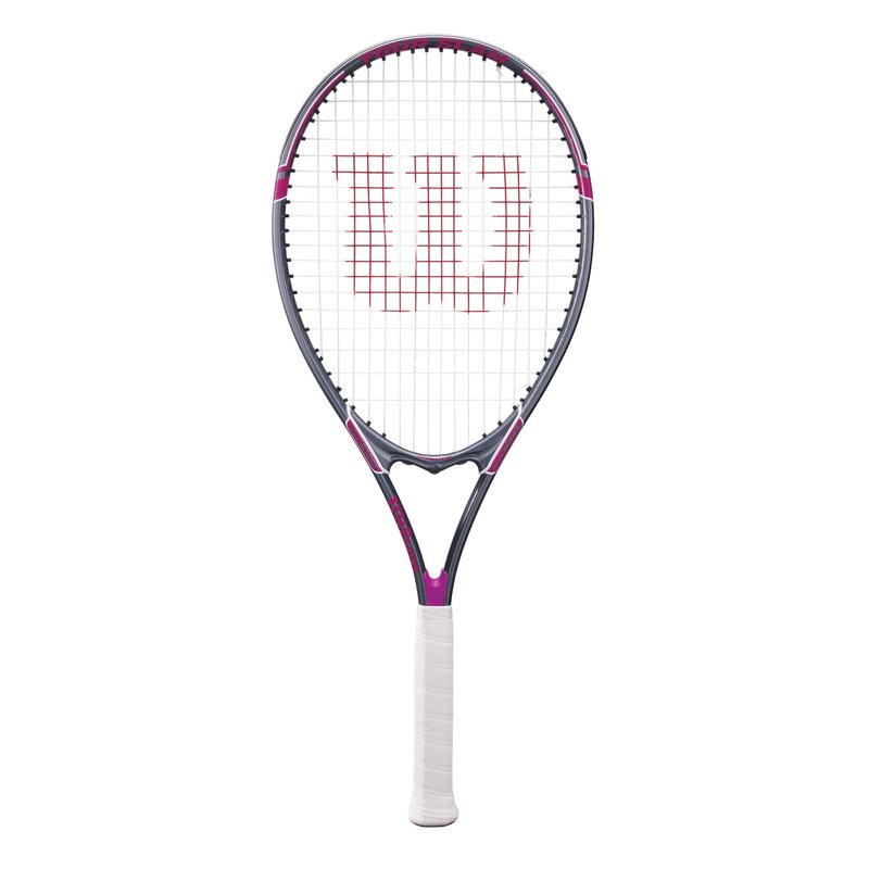 WILSON Tour Slam Adult Recreational Tennis Racket - Grip Size 2-4 1/4", Pink/Grey