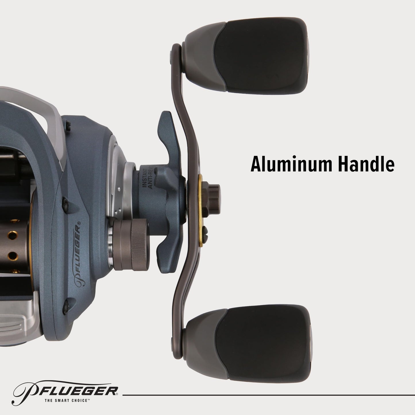 Pflueger President Baitcast Low Profile Reel, Freshwater Fishing Reel, Left Handle Position, Graphite Construction, Multi Disc Star Drag System
