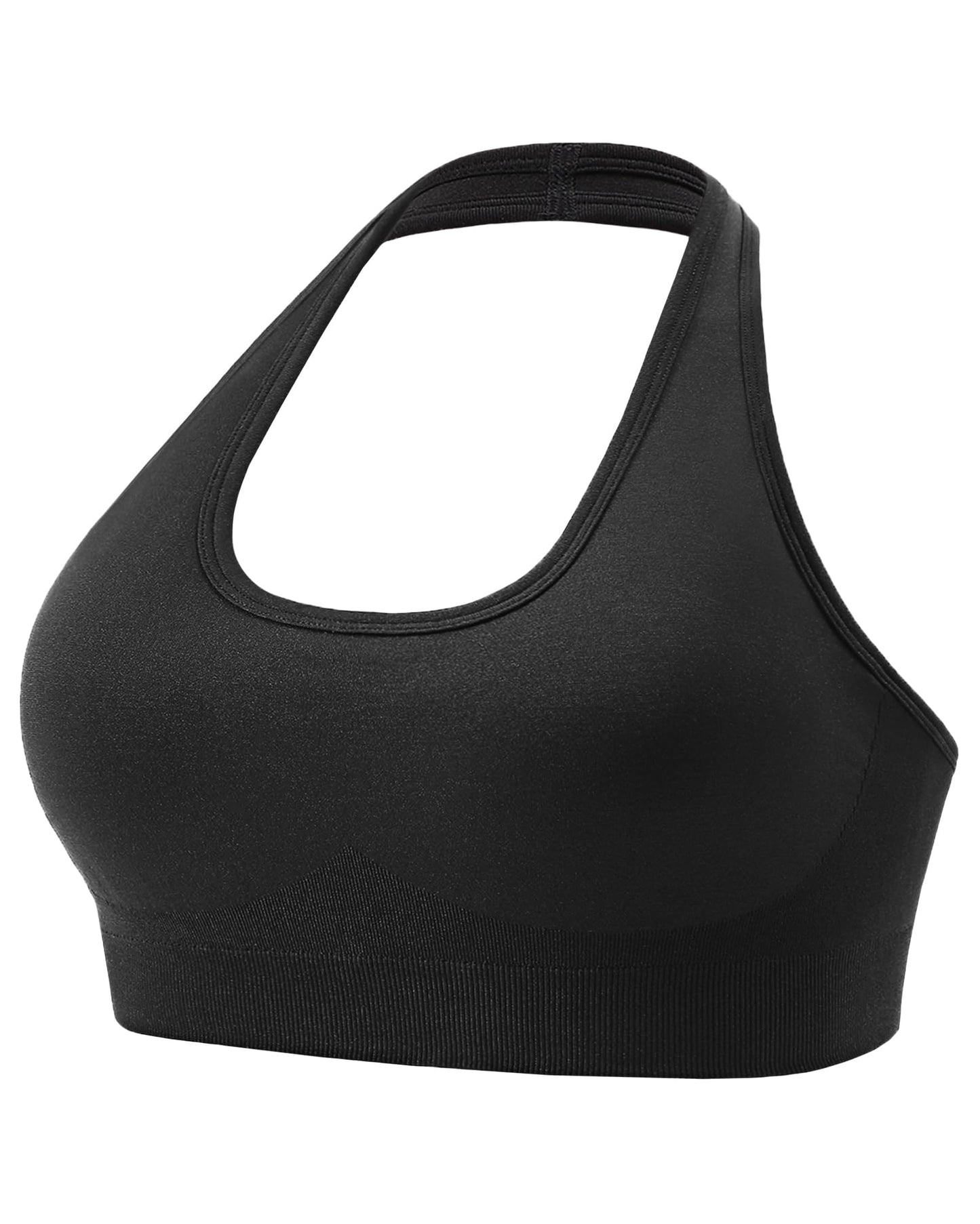 iMucci Halter Sports Bras for Women Low Impact Seamless Yoga Bra, Halter Neck Open Back Padded Removable Cups for Gym Workout Black