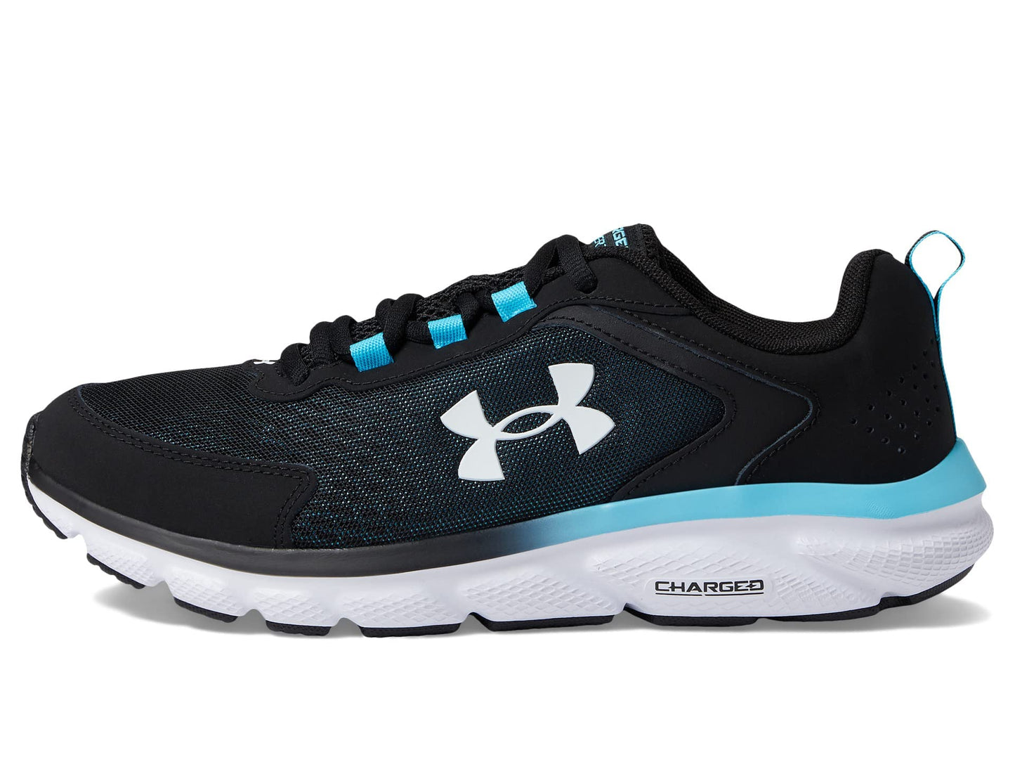 Under Armour Men's Charged Assert 9, (009) Black/Blue Surf/White, 15, US