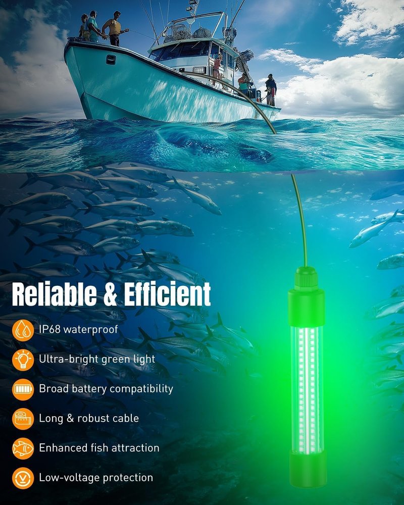 Pawfly 13W LED Green Fishing Light - 1,300 Lumens Waterproof | Compatible with Milwaukee 18V Battery