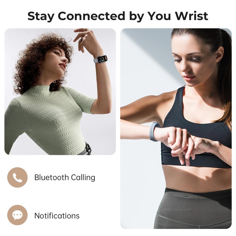 BOALZETD Fitness Tracker for Men Women, 24/7 Heart Rate, SpO2 and Sleep Monitor Health Watch, Calorie Step Counter Fitness Watch IP68 Waterproof Smart Watch for Android and iOS, Light Blue