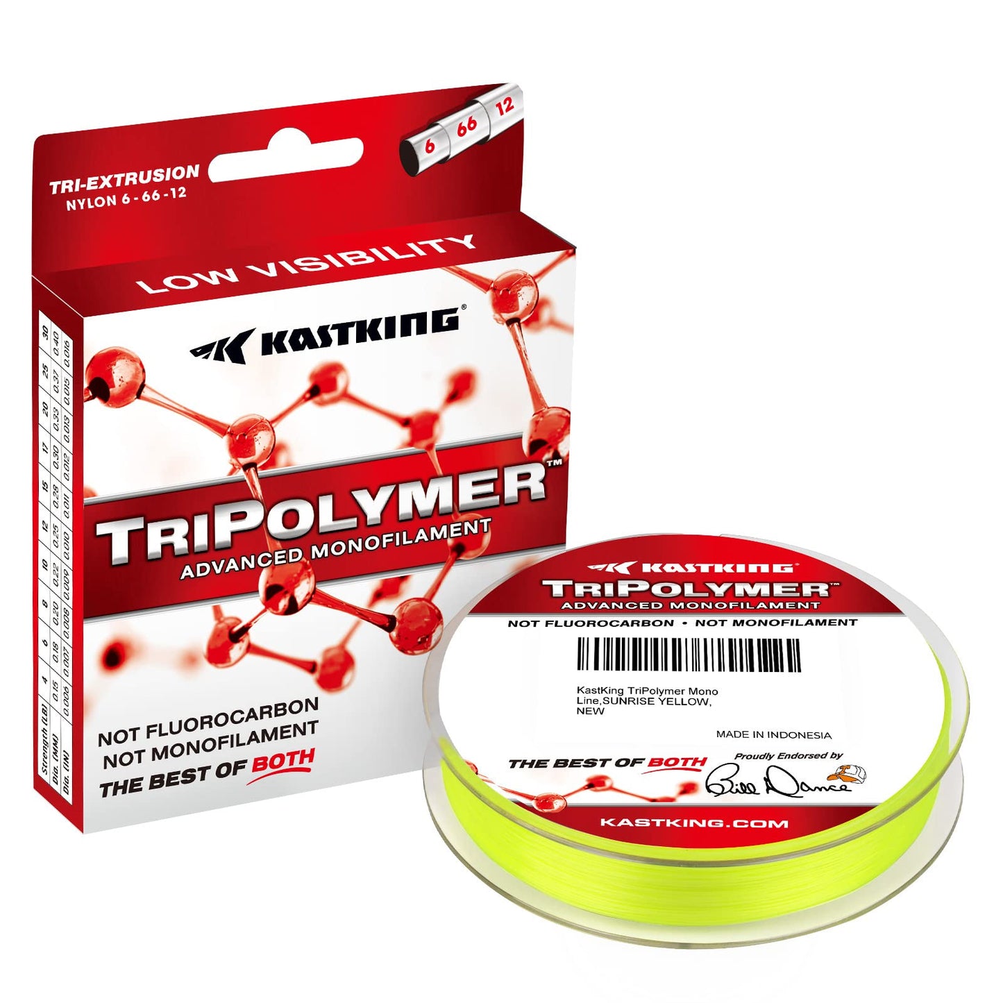 KastKing TriPolymer Advanced Monofilament Fishing Line,Sunrise Yellow,8LB,300 Yds