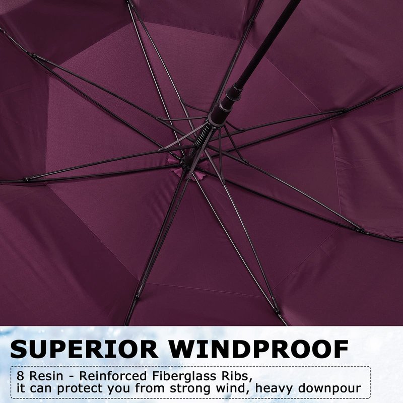 Reginary 3 Pack 62Inch Extra Large Golf Umbrella Automatic Open Oversize Travel Rain Umbrella Double Canopy Vented Windproof Waterproof Stick with Sponge Handle UV Protection for Men Women