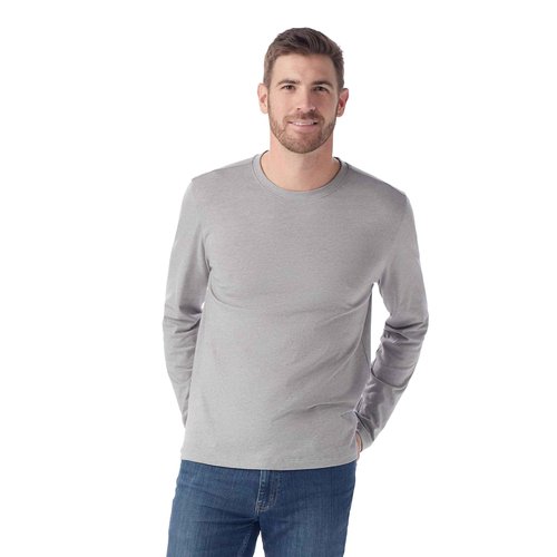 Smartwool Men's Perfect Crew Long Sleeve Tee, Light Gray Heather