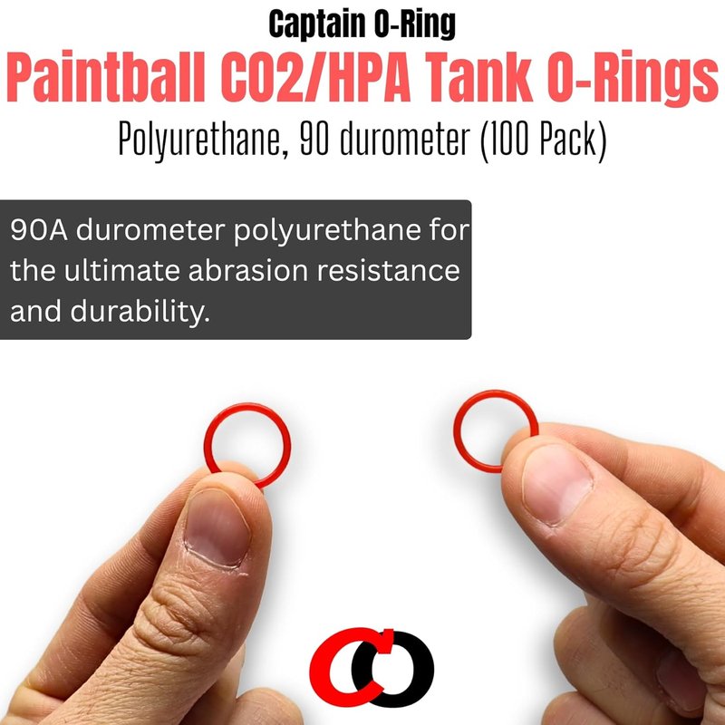CO2 & HPA Tank O-Rings - Durable 90 Durometer Polyurethane | Red Replacement Urethane Orings