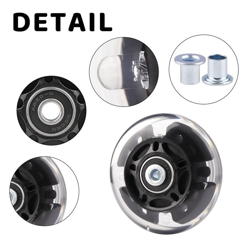 Gladeer Inline Skate Wheels Light Up 85A Indoor Outdoor Replacement Wheels with ABEC-7 Bearings for Kids & Adult Youth Inline Skates, Pack of 8 (Pink, 72mm)