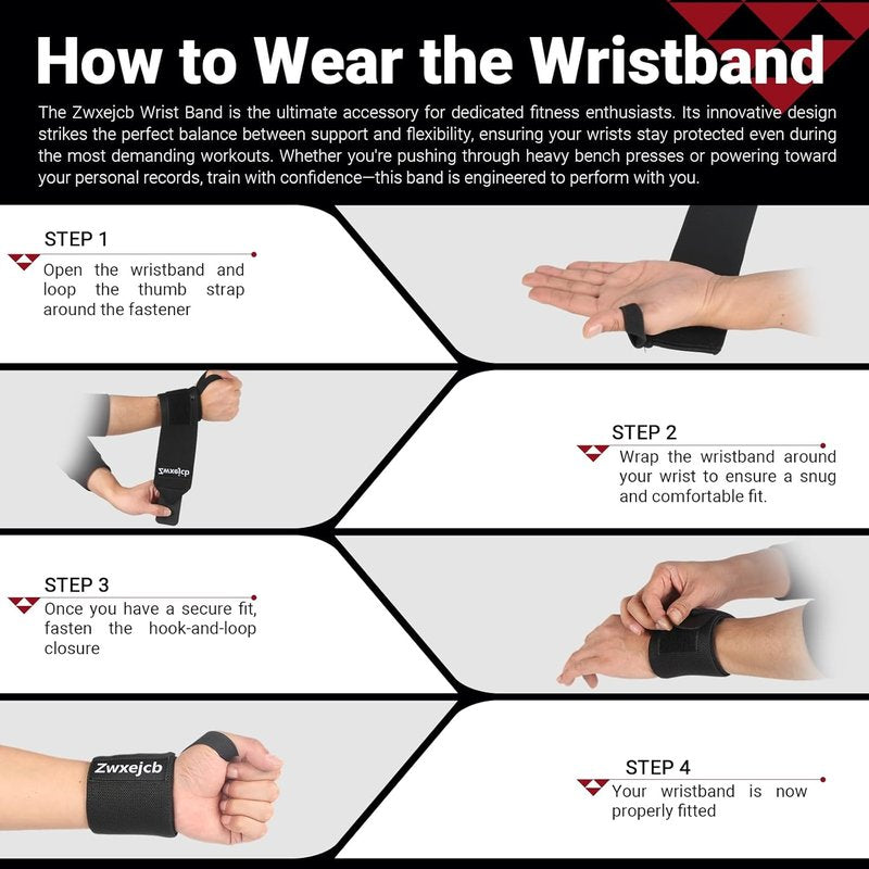 Weightlifting Wrist Wraps - Heavy-Duty Support for Strength Training | Premium Polyester & Nylon, Unisex, 1 Pair