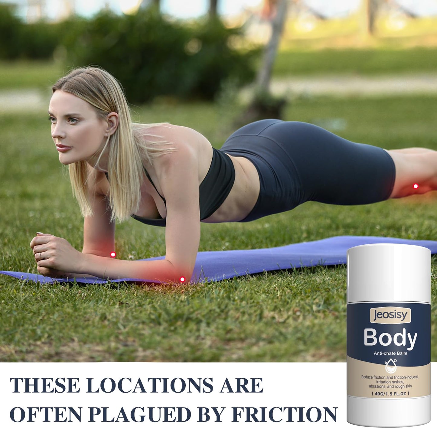 jeosisy Anti Chafing Stick-Body Anti Chafe Balm Cream Anti Chafing Friction Defense Balm for Thighs, Chest, Arms, Feet, Elbows and Areas Where Skin Hubs,Travel Size Use Before or After Sport Exercise