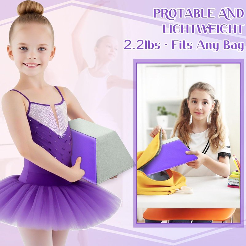 Cheerleading Balance Trainer, Purple, PU Anti-slip, Stunt Stand for Flyers, Balance Training Gymnastics Beam & Core Strength
