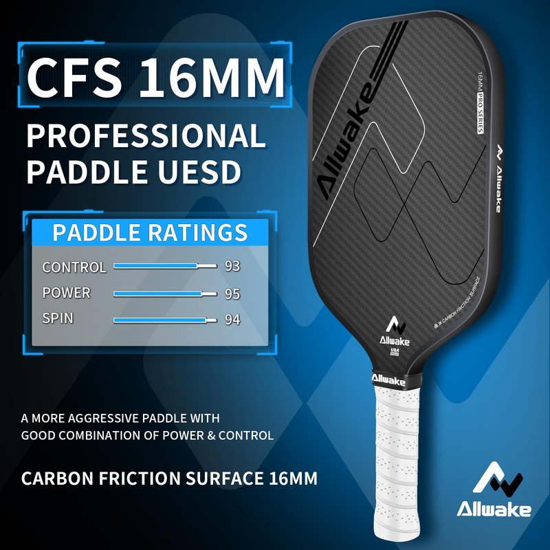 Pickleball Paddles, USAPA Approved, 3k Friction Surface Carbon Fiber Pickleball Paddle, Durable &Lightweight Pickleball Rackets for Adults