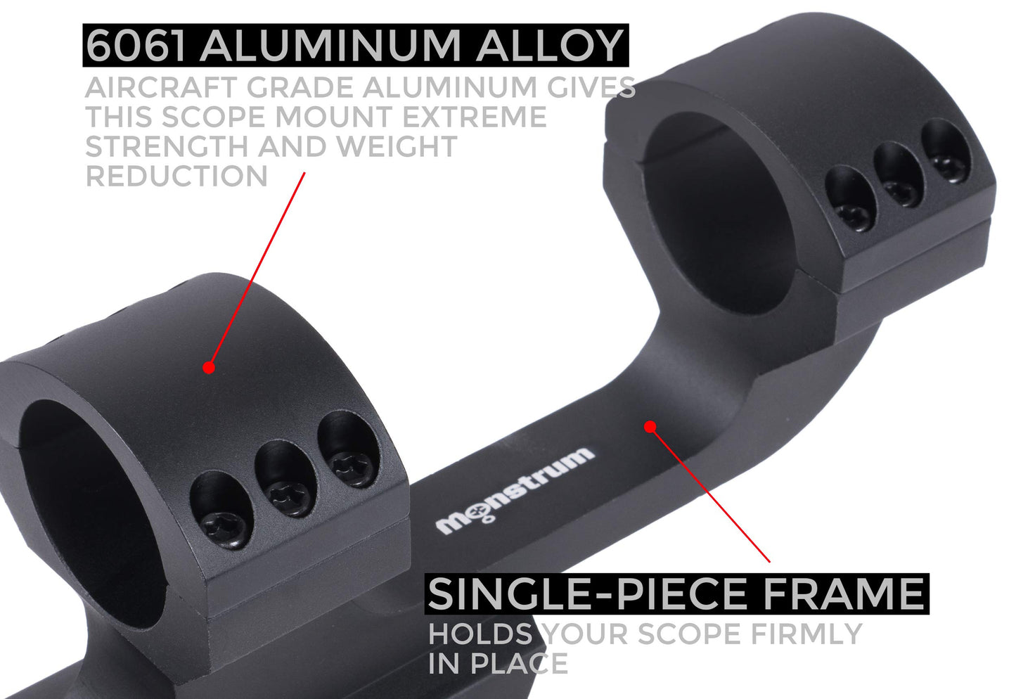 Monstrum Offset Cantilever Dual Ring Scope Mount | 1 inch Diameter