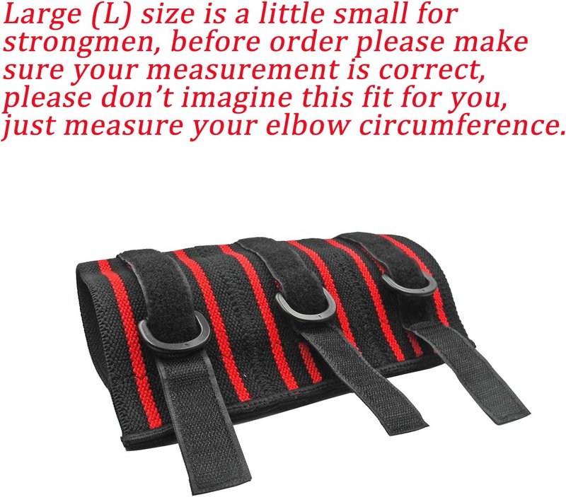 Adjustable Elbow Sleeve - Compression Support Brace for Powerlifting | 1 Pair, Strong Fit