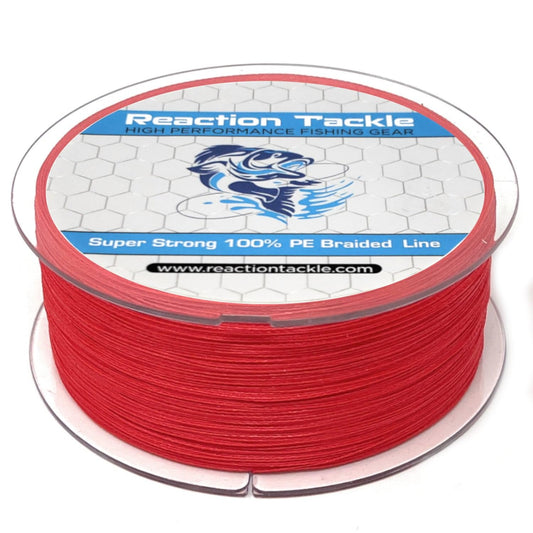 Reaction Tackle Braided Fishing Line NO FADE Red 10LB 150yd