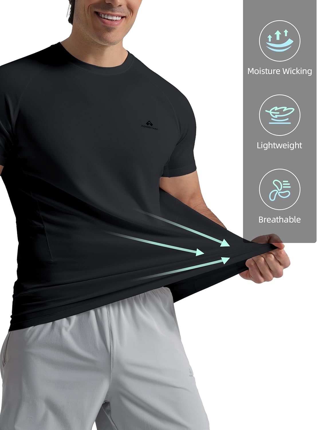 Men's Moisture Wicking Running Shirt | UPF 50+ Short Sleeve Athletic Top for Workouts