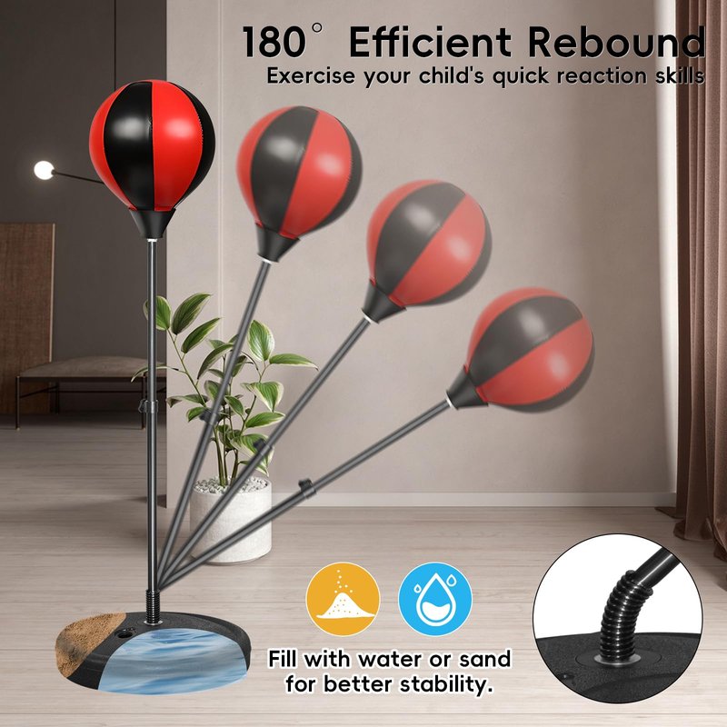 Punching Bag for Kids, Boxing Bag for 3-8 Years Old, Punching Bags with Height Adgustable Stand, Kids Boxing Set with Gloves, Sport Toy for Boys & Girls