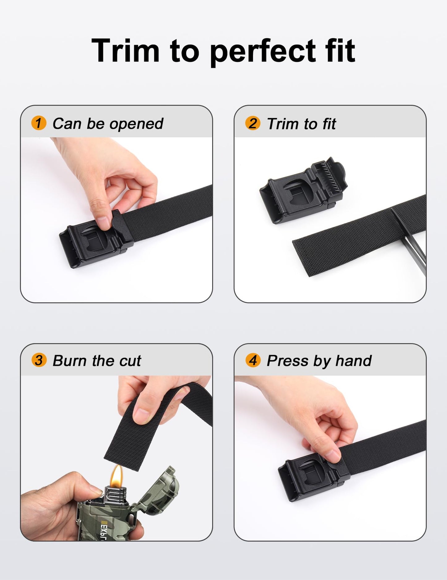 JUKMO 2 Pack Men's Stretch Tactical Belt, 1.5" Nylon Web with Flip Buckle