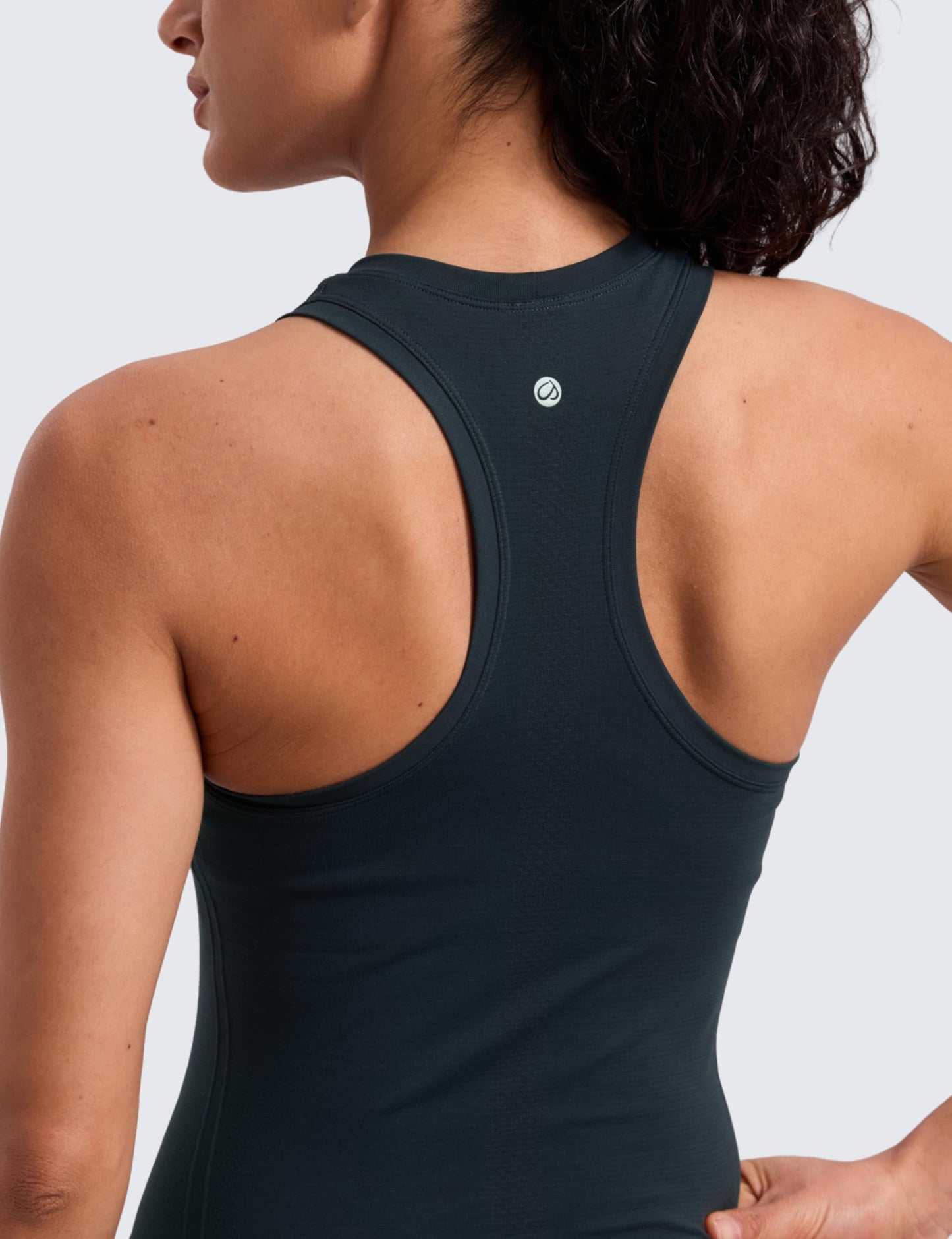 CRZ YOGA Seamless Workout Tank Tops for Women - Athletic Running Gym Sleeveless Shirts Crewneck Racerback Breathable True Navy XX-Small