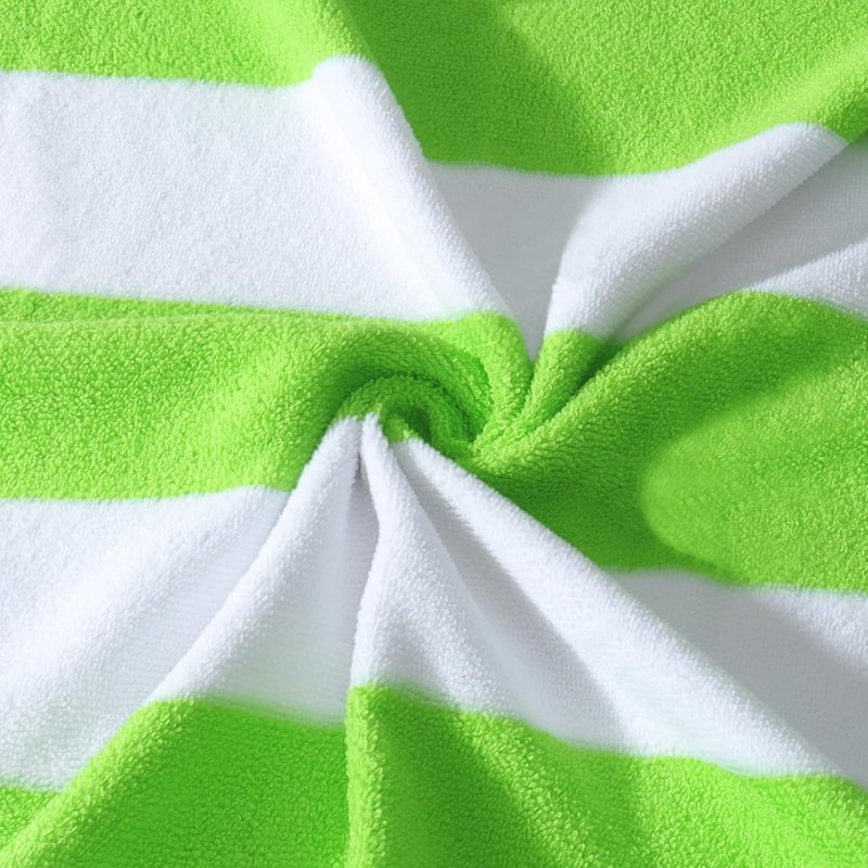 Oversized Beach Towels - 4 Pack Lightweight Cabana Stripe Pool Bath Towels for Kids & Adults | Extra Large 30x60 Inches, Green