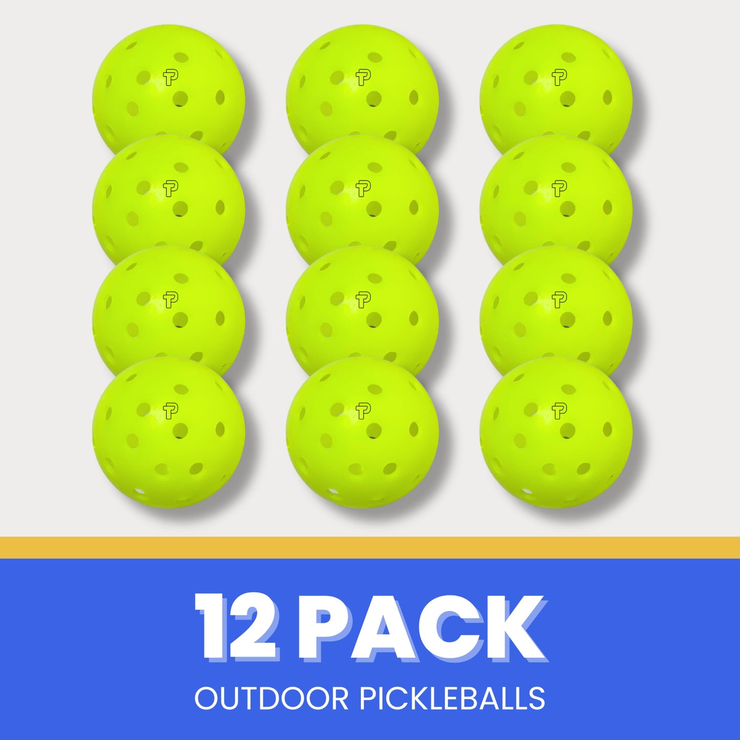 TRUPICKLEBALL Tru-40 Outdoor Pickleballs - USAPA Approved Pickleball Balls for Recreational and Tournament Play - Available in 3, 12, 50, and 100 Packs (12)