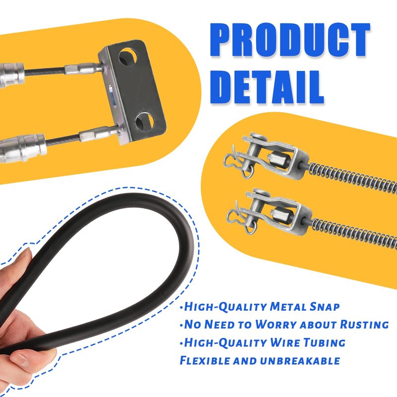 CLUBRALLY Golf Cart Brake Cable Set, Stainless Steel Core Cable for Driver & Passenger Side, Fit 1994-2008 EZGO TXT and Marathon Medalist Gas&Electric Golf Cart,OEM#70969-G03
