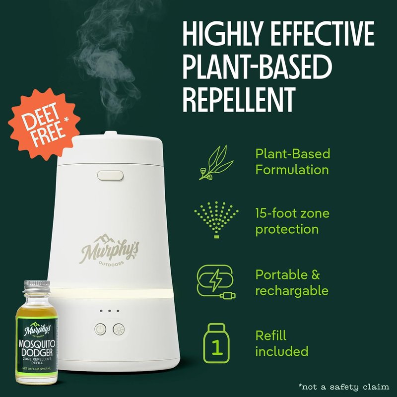 Murphy's Naturals Mosquito Repellent Spray - Essential Oils Formula, 30-Hour Protection | 15-Foot Zone, Refill Included