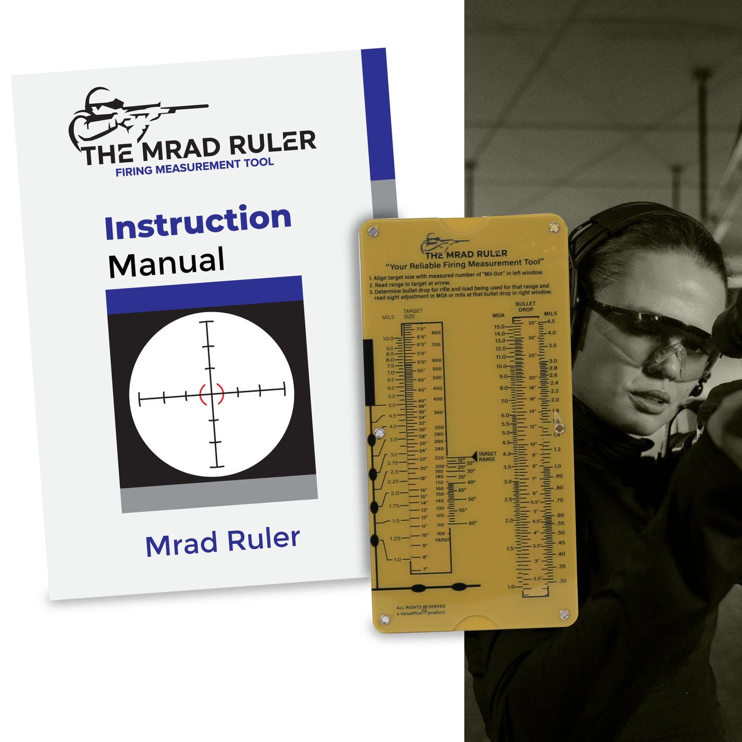 Value Plus Mrad Slide Rule Calculator to Use with Dope Book, Dope Card Chart - Ballistic Calculator for Sniper Scope and Rifle Long Range Shooting, Hunting and Targets