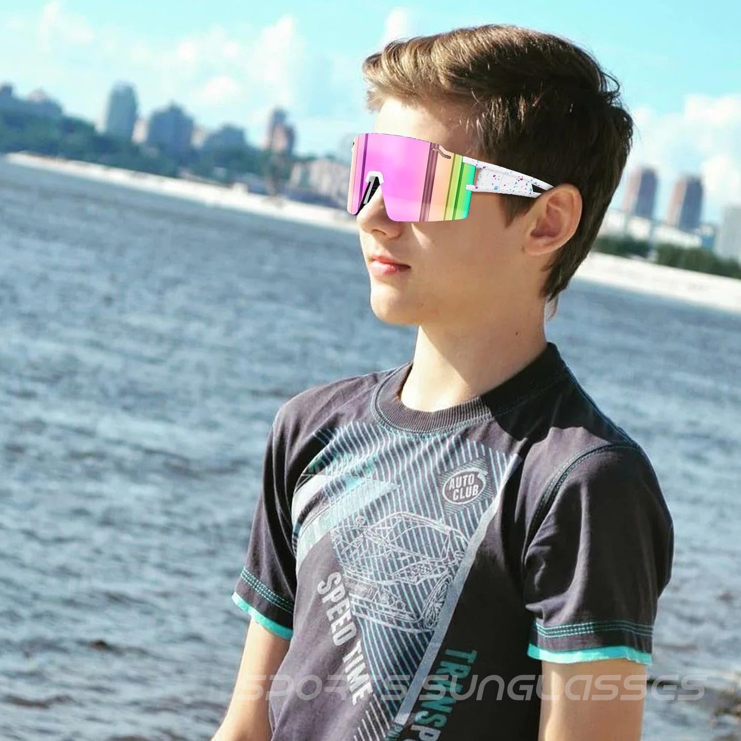 SPOSUNE Youth Baseball Sunglasses 3PACK Kids Sunglasses for 6-16 Boys Girls UV400 Protection Softball Cycling Glasses