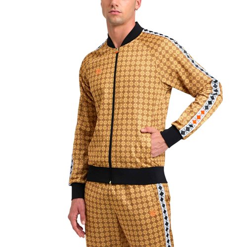 ARENA 50th Anniversary Unisex Men's and Women's Team Relax IV Jacket Full Zip, Gold Multi/Black/White, Large