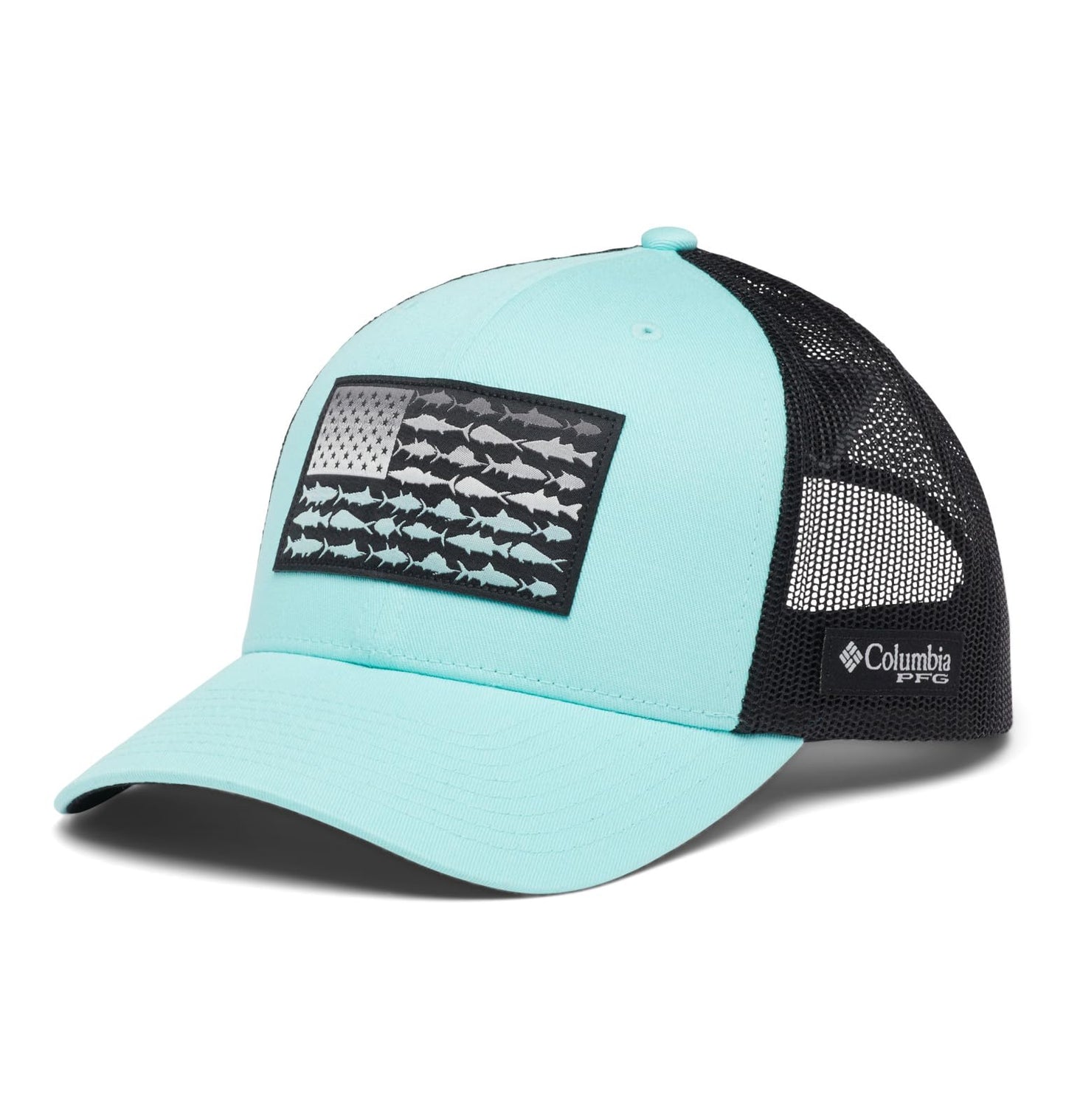 Columbia Unisex PFG Fish Flag Mesh Snap Back - High, Gulf Stream/Black, One Size