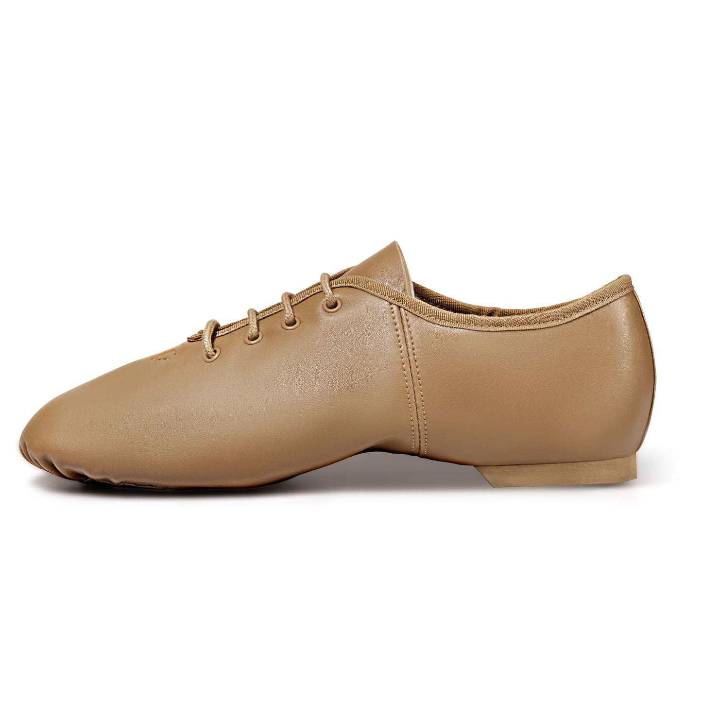 Linodes Leather Lace Up Unisex Jazz Shoe for Women and Men's Dance Shoes Brown 8.5M UPD