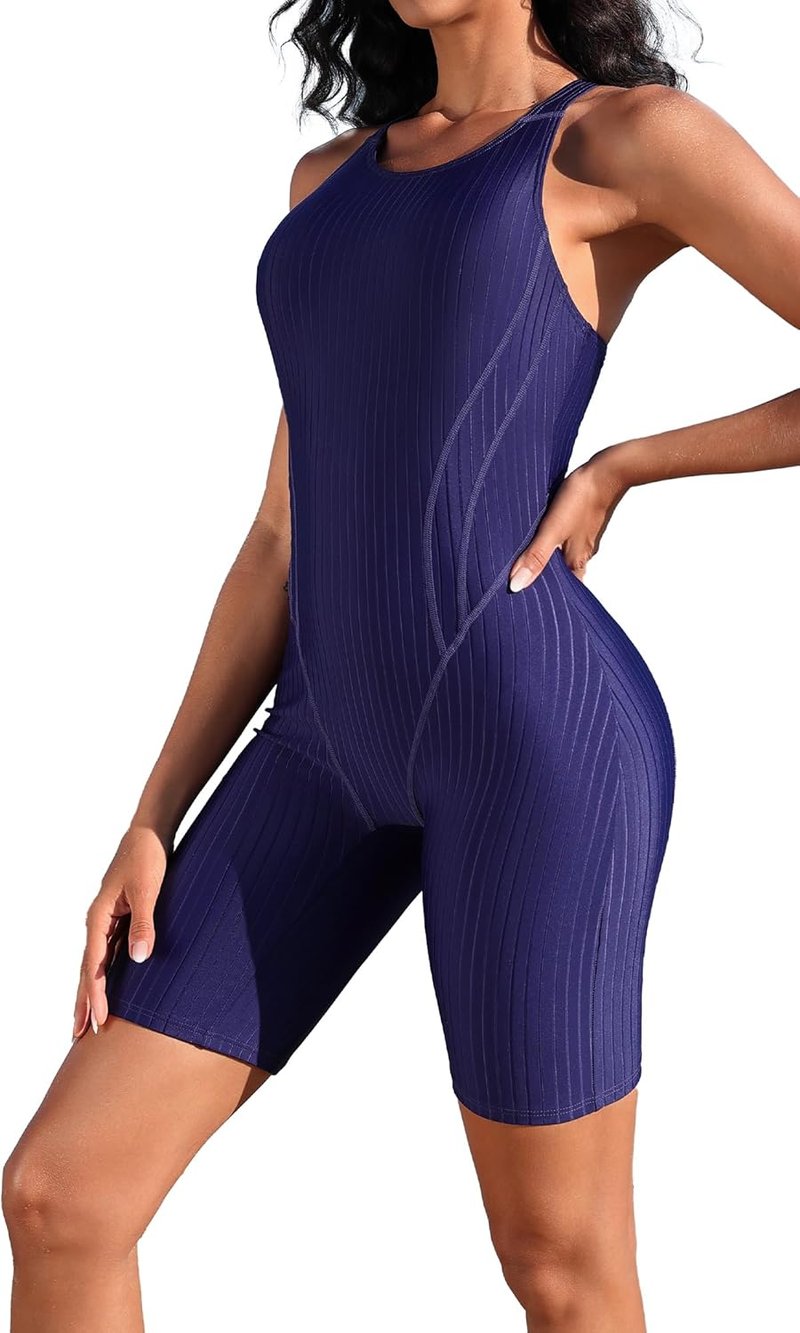 Women's Boyleg One Piece Swimsuit - Racerback Athletic Design | Comfortable Fit